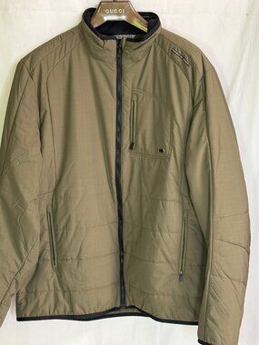 Porsche Design Sport Men's P'5000 Mock Neck Full Zip Quilted Jacket -Green - 2XL